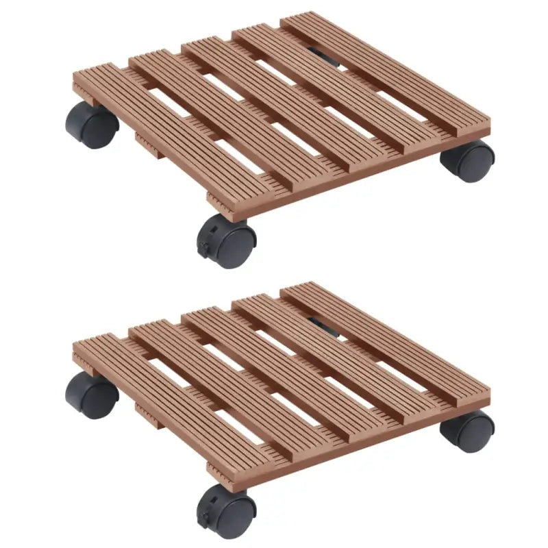 Houten en kunststof plantentrolleys voor binnen en buiten - Bruin / 2 / Vierkant - Plantenstandaarden
