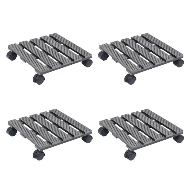 Houten en kunststof plantentrolleys voor binnen en buiten - Grijs / 4 / Vierkant - Plantenstandaarden