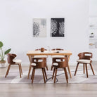 Houten frame eetkamerstoel met levering bevat voor een moderne uitstraling - Crème en donkerbruin / 6 - Eetkamerstoelen