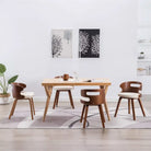 Houten frame eetkamerstoel met levering bevat voor een moderne uitstraling - Crème en donkerbruin / 4 - Eetkamerstoelen