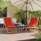 Houten frame tuinstoel voor tuin strand en camping - Rood / 2 / Zonder armleuning - Tuinstoelen