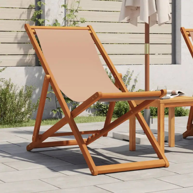 Houten frame tuinstoel voor tuin strand en camping - Taupe / 1 / Zonder armleuning - Tuinstoelen