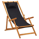 Houten frame tuinstoel voor tuin strand en camping - Zwart / 1 / Met armleuning - Tuinstoelen