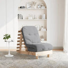 Houten futon slaapbank met verstelbare rugleuning voor comfort en veelzijdigheid - Natuurlijk grenenhout / 60 x 206 x