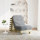 Houten futon slaapbank met verstelbare rugleuning voor comfort en veelzijdigheid - Naturel geïmpregneerd / 70 x 206 x