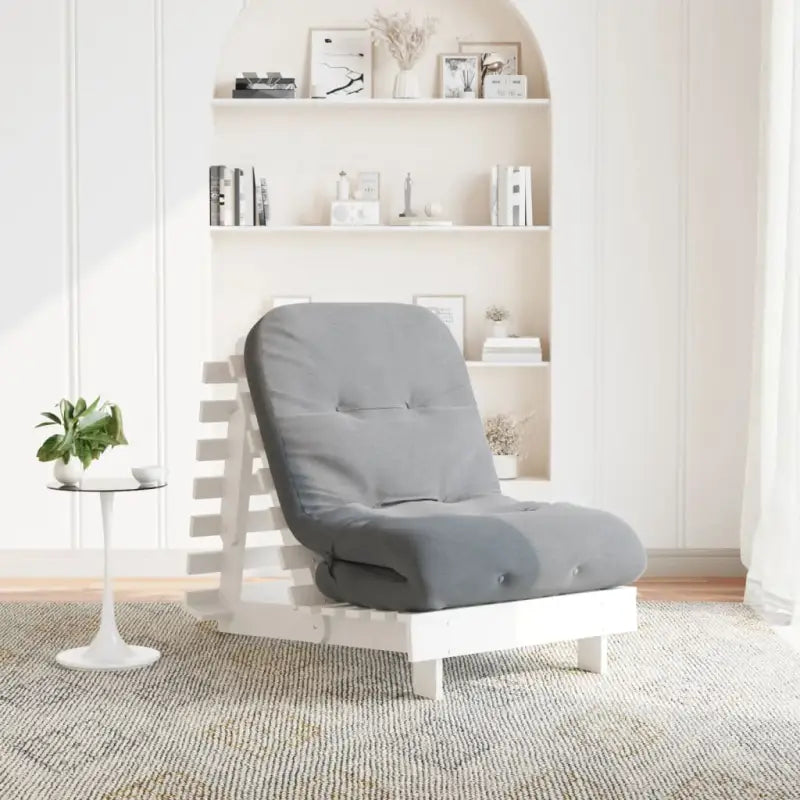 Houten futon slaapbank met verstelbare rugleuning voor comfort en veelzijdigheid - Wit / 70 x 206 x 11 cm - Futons