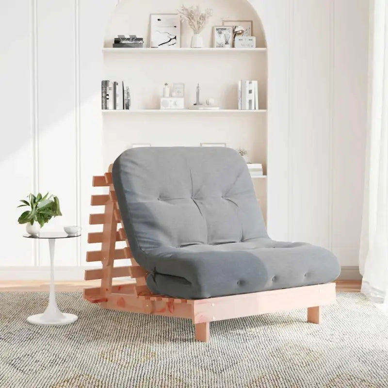 Houten futon slaapbank met verstelbare rugleuning voor comfort en veelzijdigheid - Natuurlijk douglashout / 90 x 206 x