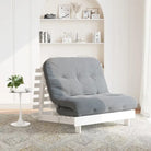 Houten futon slaapbank met verstelbare rugleuning voor comfort en veelzijdigheid - Wit / 100 x 206 x 11 cm - Futons