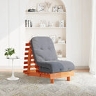 Houten futon slaapbank met verstelbare rugleuning voor comfort en veelzijdigheid - Wasbruin / 60 x 206 x 11 cm - Futons
