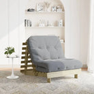 Houten futon slaapbank met verstelbare rugleuning voor comfort en veelzijdigheid - Naturel geïmpregneerd / 80 x 206 x