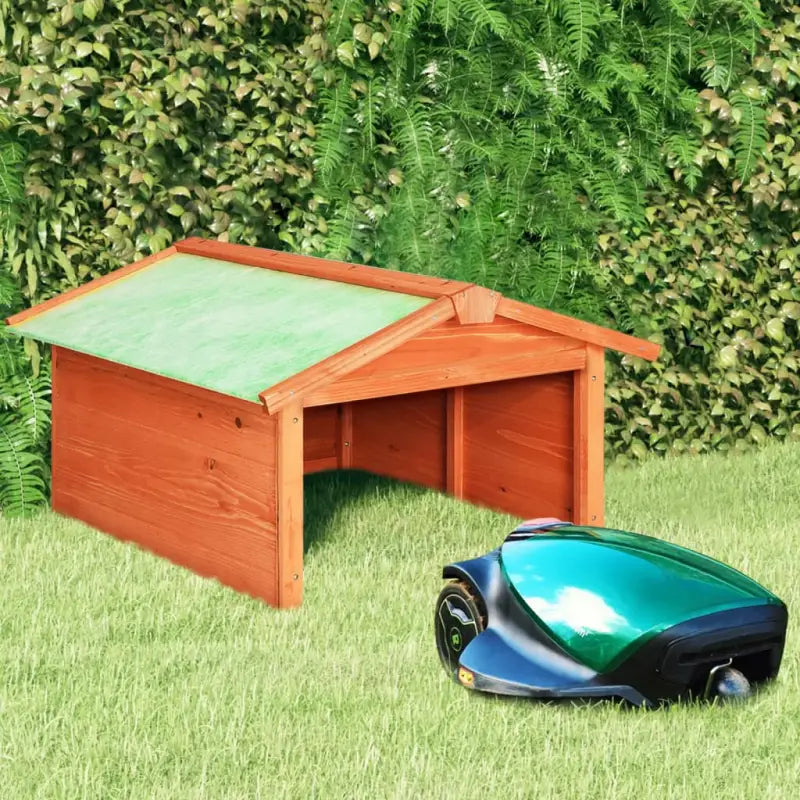 Houten Grasmaaiergarage van massief vurenhout voor buitengebruik - Bruin / 1 - Grasmaaierhoezen
