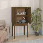 Houten hoge kast van massief grenenhout met rustiek ontwerp - Honingbruin / 1 - Dressoirs & buffetkasten