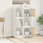 Houten hoge kast van massief grenenhout met rustieke uitstraling - Dressoirs & buffetkasten