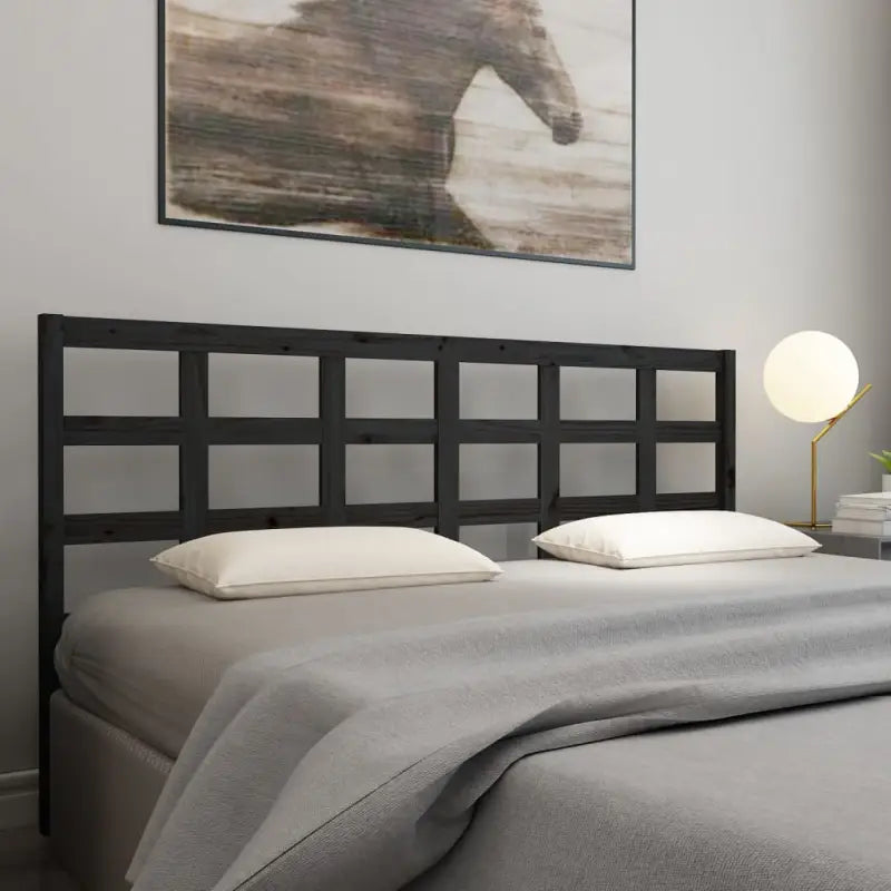 Houten hoofdbord van massief grenenhout met trendy design - Zwart / 185.5 x 100 cm / 1 - Hoofdborden en voetborden