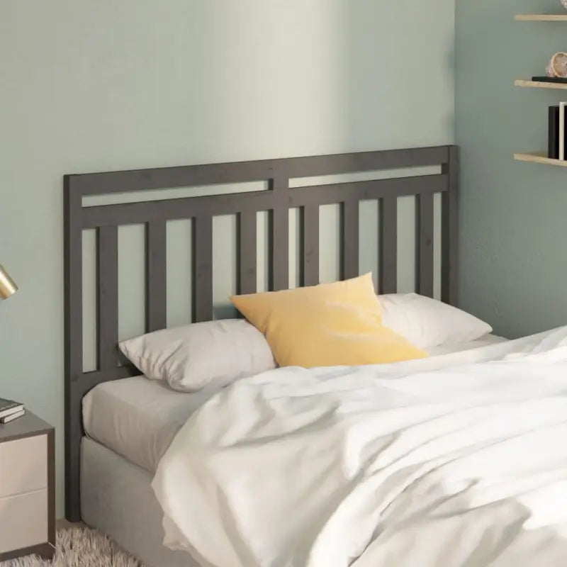 Houten hoofdeinde van massief grenenhout met trendy design - Grijs / 156 x 100 cm / 1 - Hoofdborden en voetborden