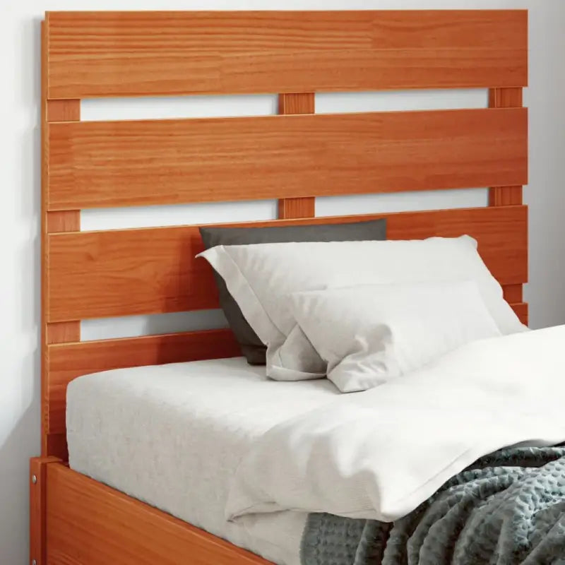Houten hoofdeinde van massief grenenhout voor een stijlvolle slaapkamer - Wasbruin / 90.5 x 80 cm / 1 - Hoofdborden