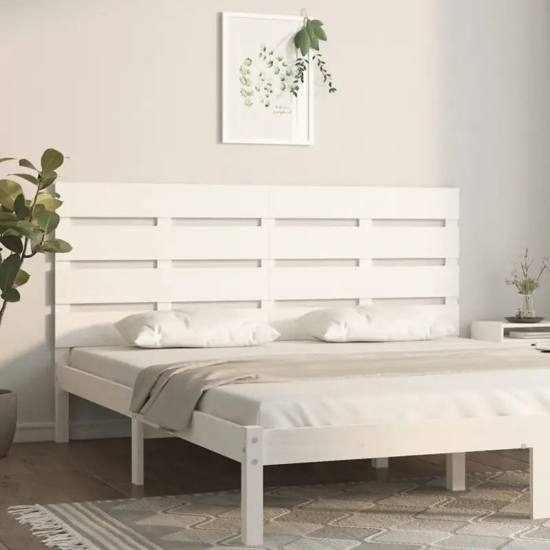 Houten hoofdeinde van massief grenenhout voor een stijlvolle slaapkamer - Wit / 150 x 80 cm / 1 - Hoofdborden