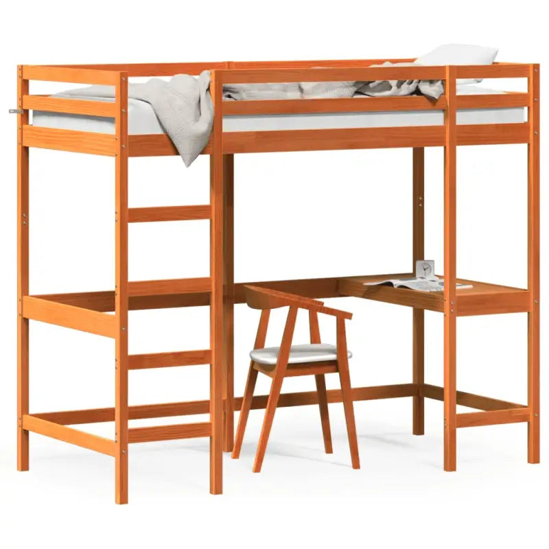 Houten hoogslaper met massief grenenhout en multiplex lattenbodem - Bedden & bedframes