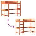 Houten hoogslaper met massief grenenhout en multiplex lattenbodem - Bedden & bedframes