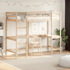Houten hoogslaper met massief grenenhout en multiplex lattenbodem - Naturel / 100 x 200 cm - Bedden & bedframes