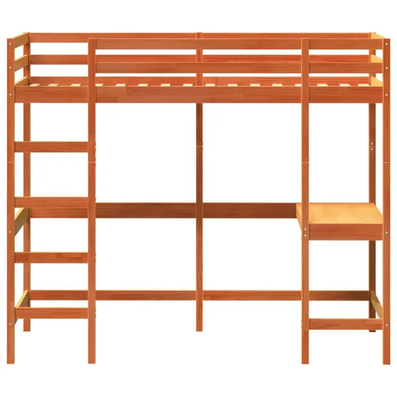 Houten hoogslaper met massief grenenhout en multiplex lattenbodem - Bedden & bedframes