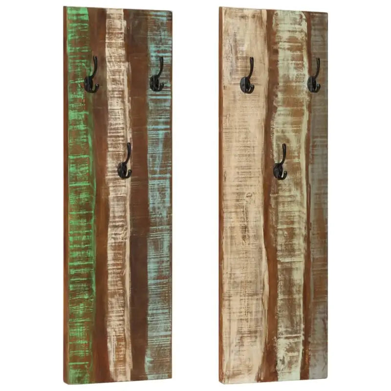 Houten kapstok set van massief mangohout met levering bevat - 1 / massief gerecycled hout - Kapstokken