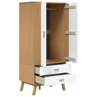 Houten kast met massief grenenhout en groot vak met houten poten - Kledingkasten