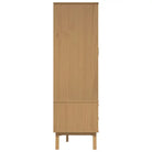 Houten kast met massief grenenhout en groot vak met houten poten - Kledingkasten