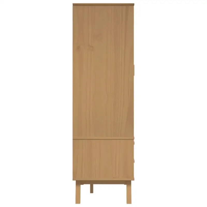 Houten kast met massief grenenhout en groot vak met houten poten - Kledingkasten