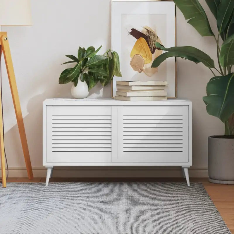 Houten kastdeuren van massief grenenhout met lamellen voor luchtcirculatie - Wit / 39.5 x 49.4 cm / 2 - Kastdeuren