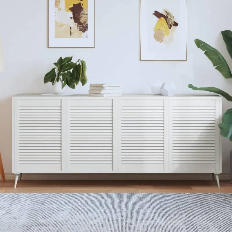 Houten kastdeuren van massief grenenhout met lamellen voor luchtcirculatie - Wit / 69 x 49.4 cm / 4 - Kastdeuren