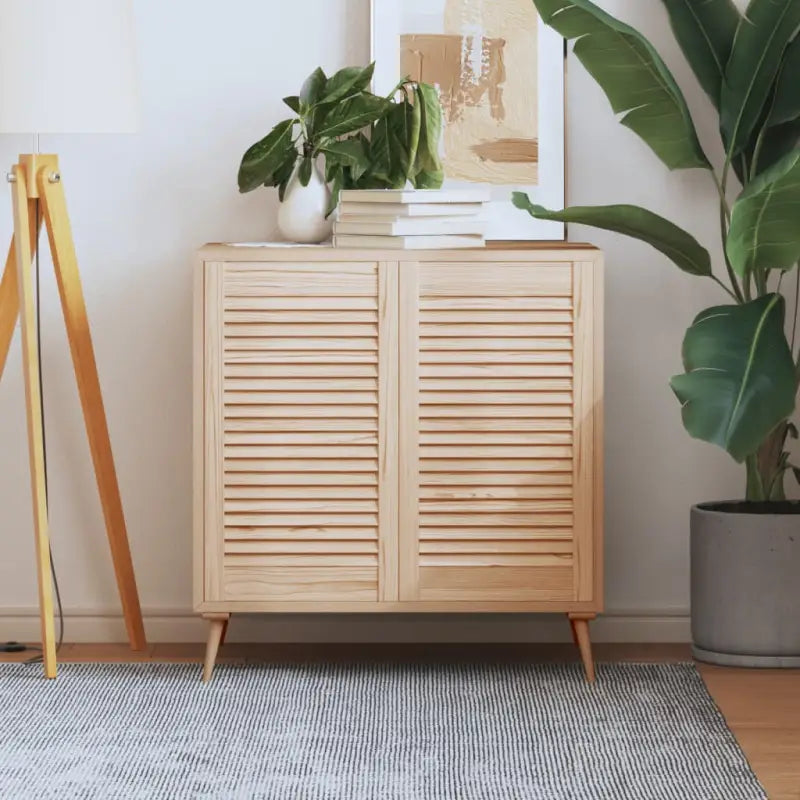 Houten kastdeuren van massief grenenhout met lamellen voor luchtcirculatie - Naturel / 69 x 39.4 cm / 2 - Kastdeuren