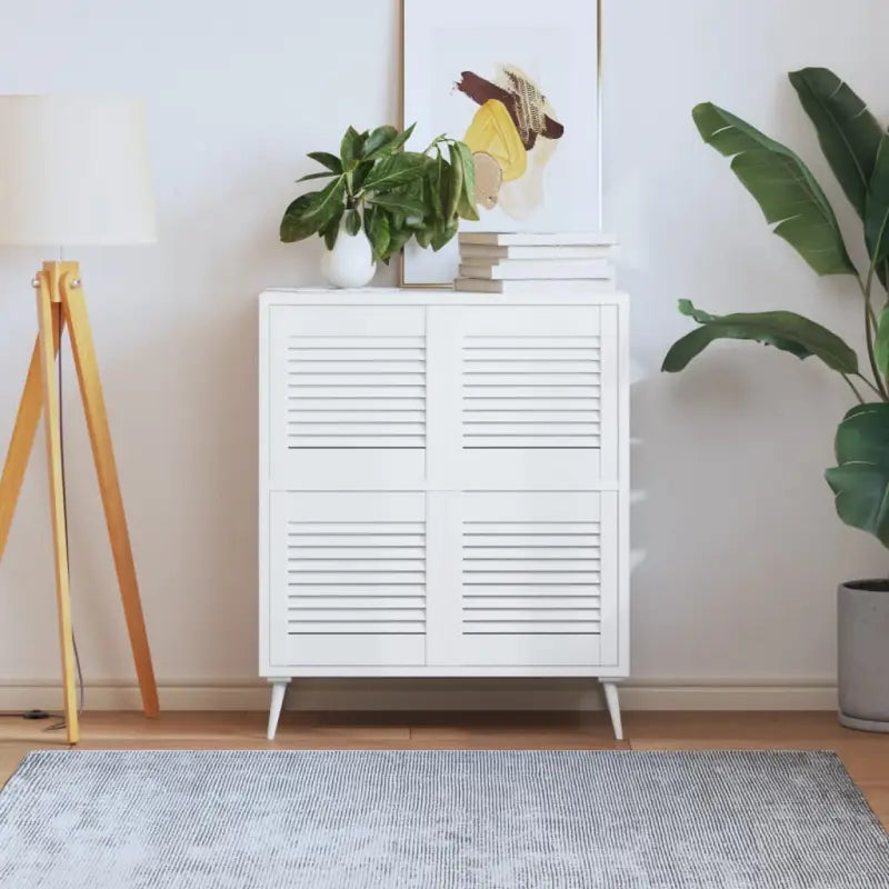 Houten kastdeuren van massief grenenhout met lamellen voor luchtcirculatie - Wit / 39.5 x 39.4 cm / 4 - Kastdeuren