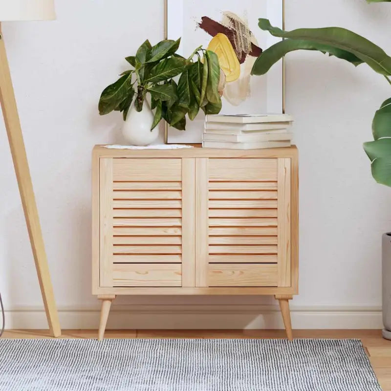 Houten kastdeuren van massief grenenhout met lamellen voor luchtcirculatie - Naturel / 39.5 x 29.5 cm / 2 - Kastdeuren