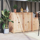 Houten kastdeuren voor buiten met massief grenenhout en metalen knoppen - Natuurlijk grenenhout / 2 - Kastdeuren