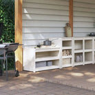 Houten keukenkasten van massief grenenhout voor buitenkeuken - Wit grenenhout / 2 - Keukenkasten