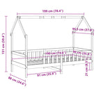 Houten kinderbedframe met open dakstructuur en massief grenenhout - Bedden & bedframes