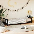 Houten kinderbedframe van massief grenenhout met tijdloos design - Zwart / 80 x 200 cm - Peuter- & kinderbedden