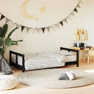 Houten kinderbedframe van massief grenenhout met tijdloos design - Zwart / 80 x 160 cm - Peuter- & kinderbedden