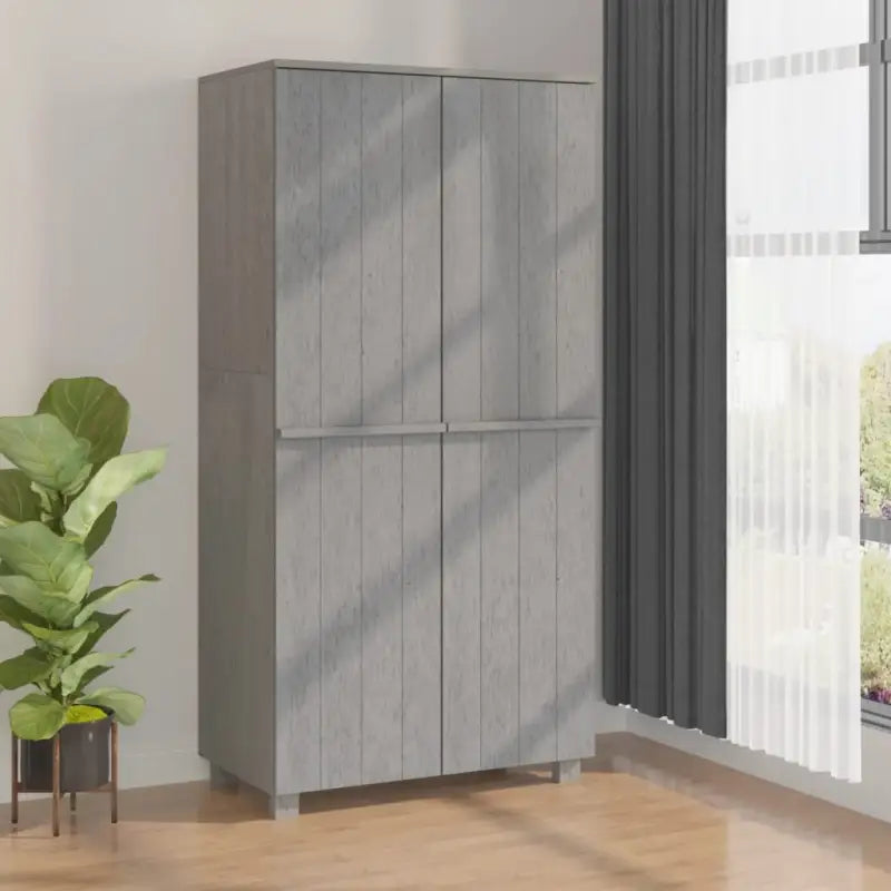 Houten kledingkast van massief grenenhout voor een stijlvolle inrichting - Lichtgrijs / 1 - Kledingkasten