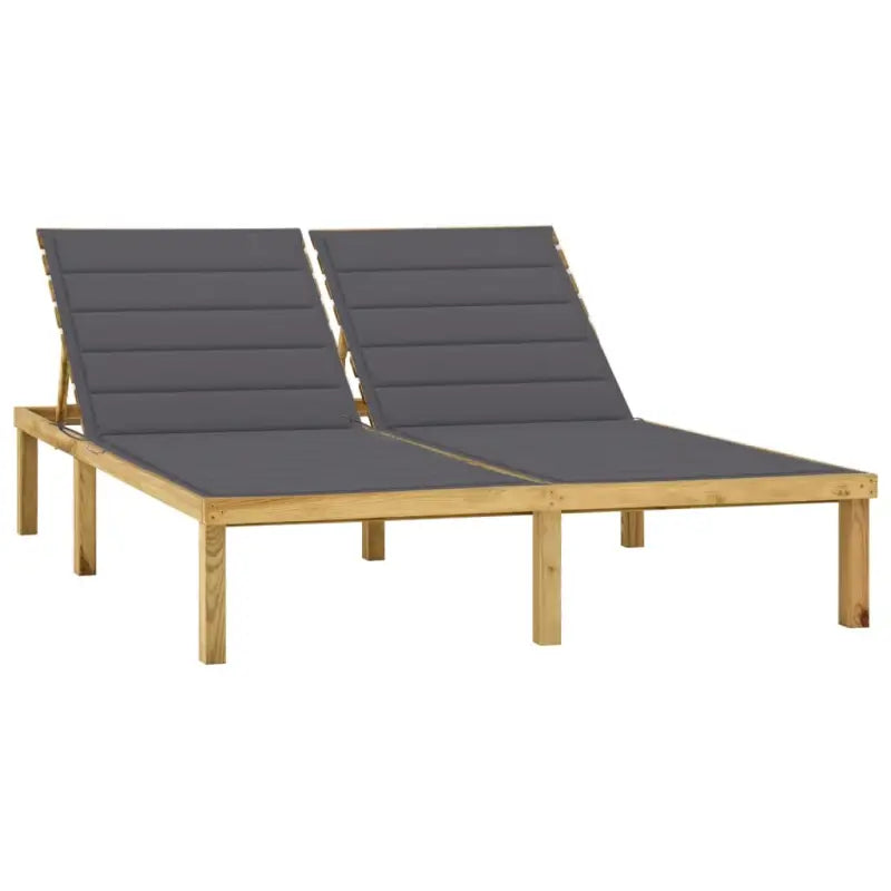 Houten loungebed met kussens voor buiten met rustieke charme - Antraciet / 1 - Ligstoelen