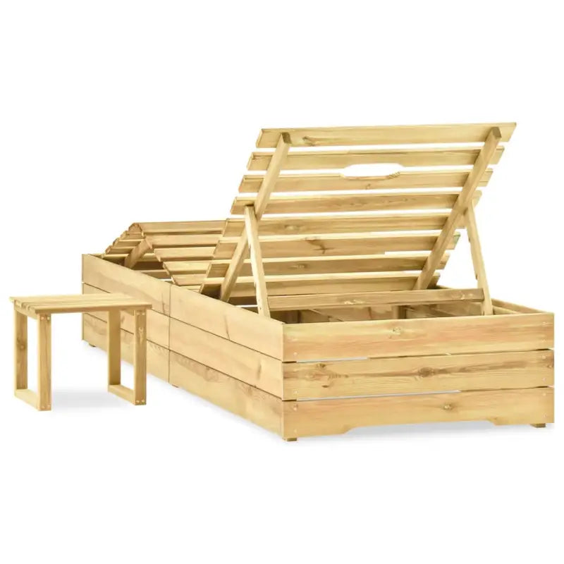 Houten loungebed voor tuin of terras met rustieke charme - 1 / Met tafel - Ligstoelen