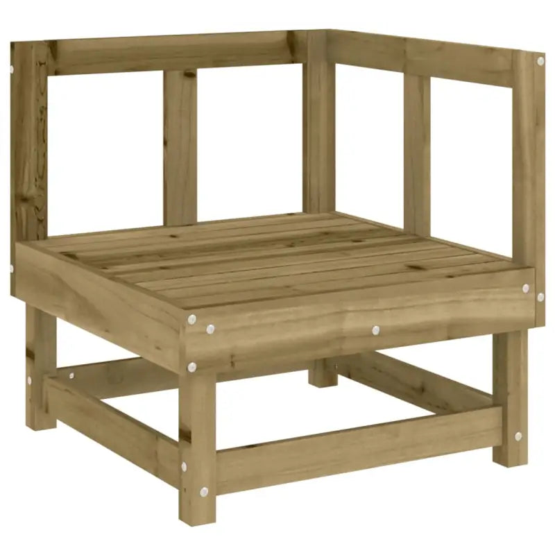 Houten loungeset in geïmpregneerd grenenhout met voetenbank en salontafel - Tuinsets