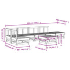 Houten loungeset in massief douglashout met voetenbank en salontafel - Tuinsets