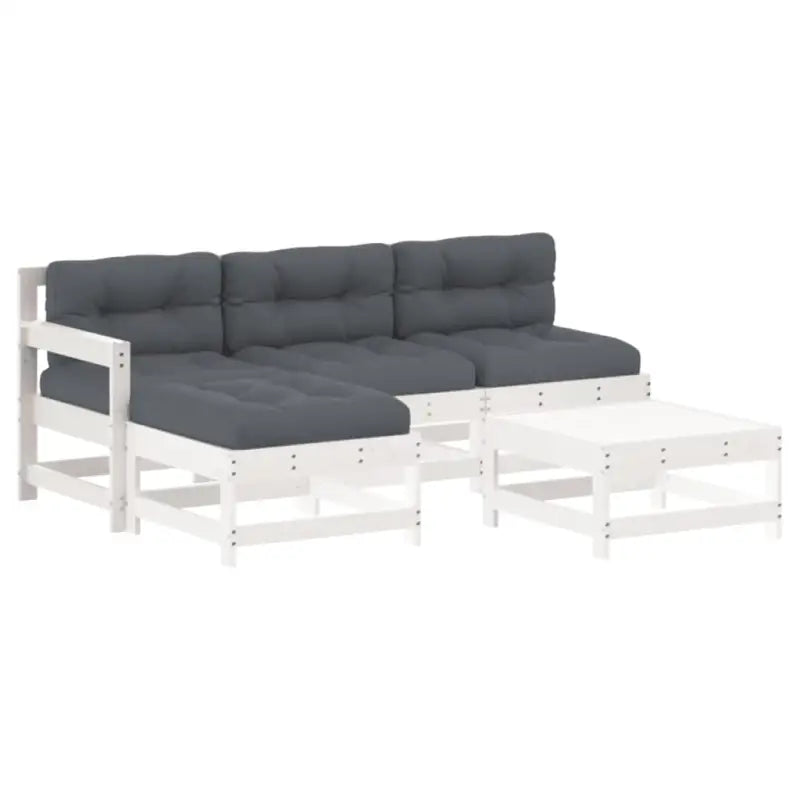 Houten loungeset met massief grenenhout en comfortabele kussens - Tuinsets