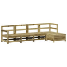 Houten loungeset met modulair ontwerp en comfortabele afmetingen zitting - Tuinsets