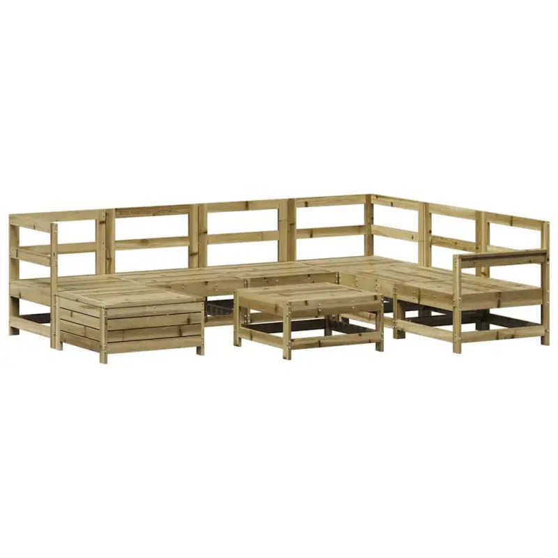 Houten loungeset met modulair ontwerp en comfortabele afmetingen zitting - Tuinsets