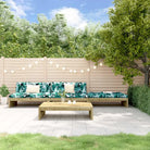 Houten loungeset met voetenbank en salontafel voor gezellige tuinen - Tuinsets