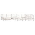 Houten loungeset met voeteneiland en salontafel van massief grenenhout - Tuinsets