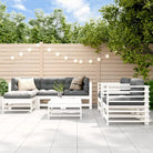 Houten loungeset met voeteneiland en salontafel van massief grenenhout - Tuinsets